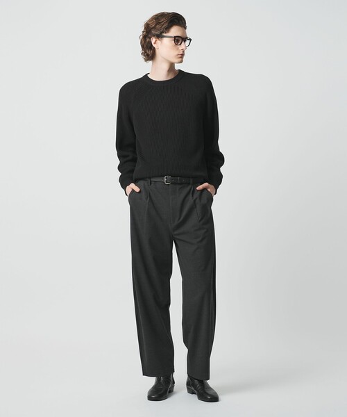 H BEAUTY&YOUTH ウール 1プリーツ ワイドショートパンツ BEAUTY＆YOUTH