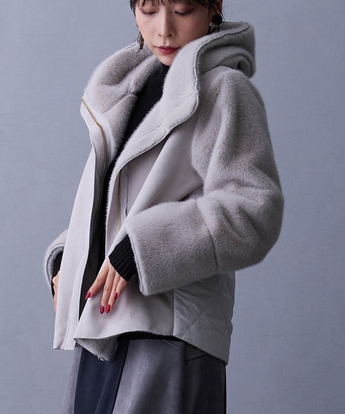 24AW リバーシブルムートンブルゾン NICOLE white（ニコルホワイト） ブルゾン アウター リバーシブル