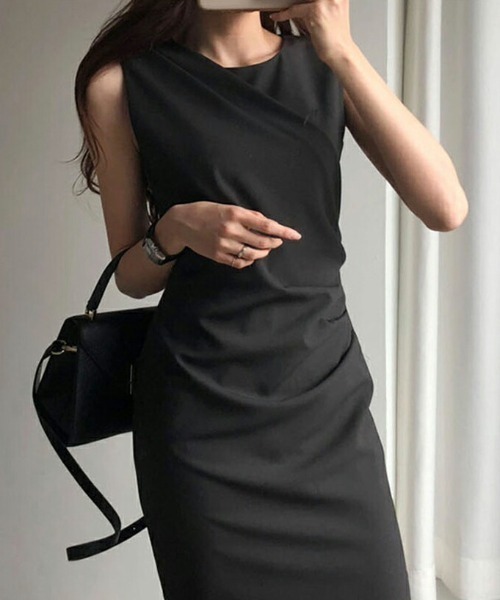 「COCOMOMO」 ノースリーブワンピース M グレー レディース_画像3