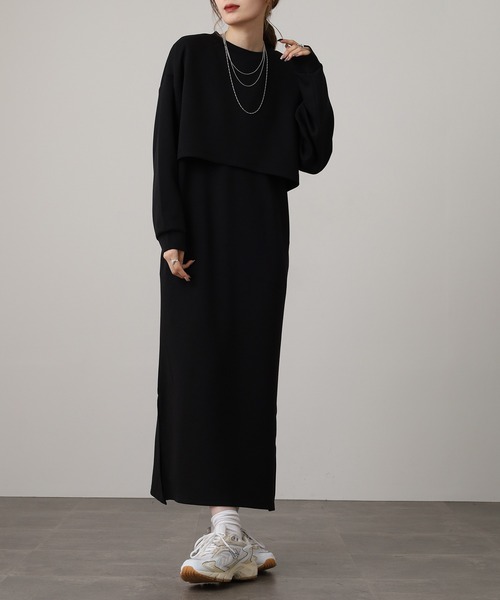 OMNES（オムネス） ワンピース ダンボールニット ショートプルオーバー