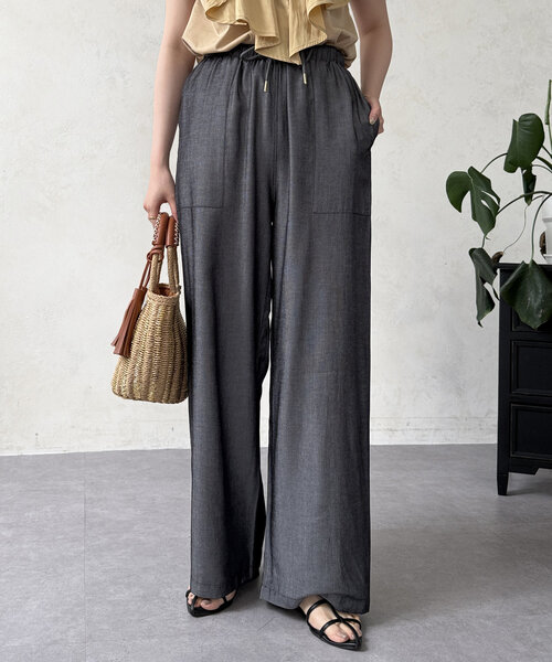 「Chez toi」 イージーパンツ FREE ブルー レディース_画像3