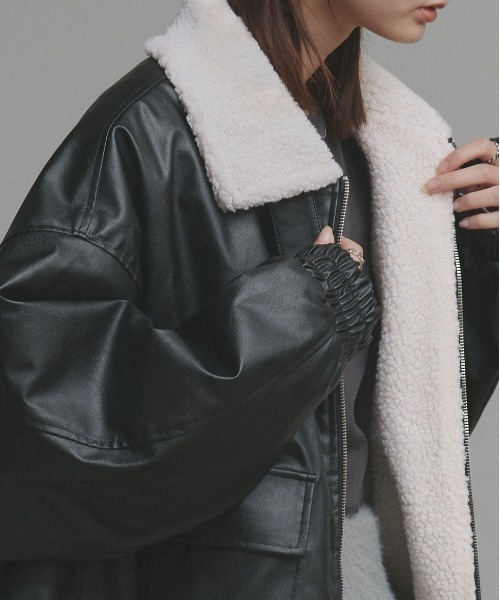 ad thie（アドティエ） ブルゾン アウター ヴィンテージライク ボア