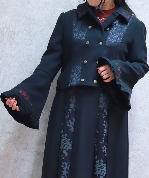 axes femme（アクシーズ ファム） ピーコート pコート 刺繍入ジャ