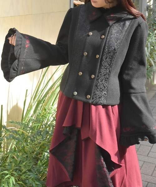 axes femme（アクシーズ ファム） ピーコート pコート 刺繍入ジャ