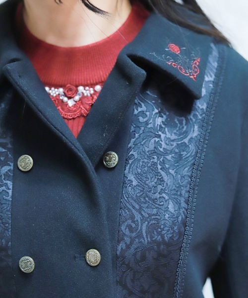axes femme（アクシーズ ファム） ピーコート pコート 刺繍入ジャ