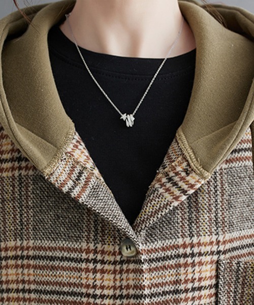 カバーオール フード付きチェック柄シャツジャケット レディース