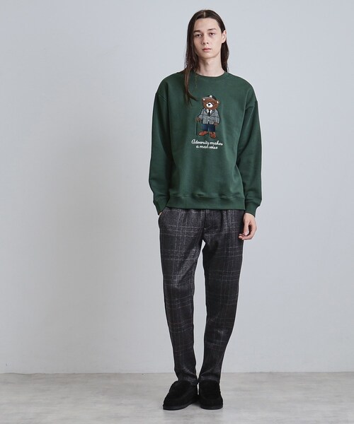 DELUXE フード付きスウェット オリーブグリーン/ブラック tk.TAKEO KIKUCHI（ティーケータケオキクチ） トレーナー スウェット