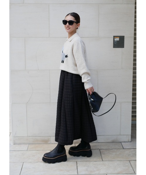 BeBeoD（ベベッド） スカート キルティングフレアロングスカート