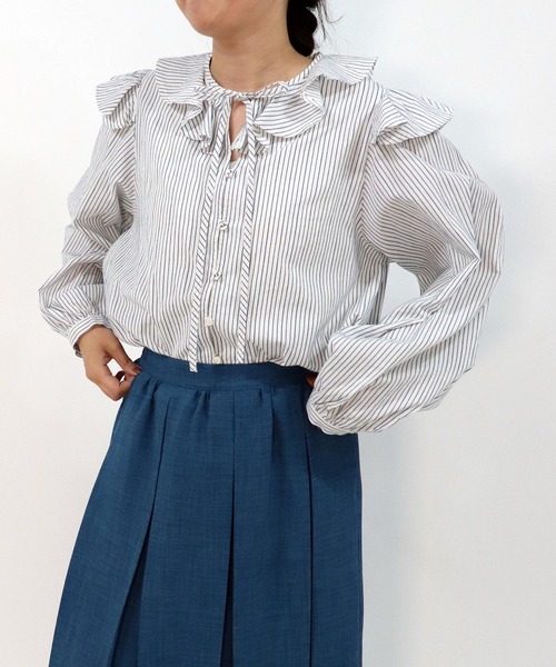 「haupia」 長袖ブラウス MEDIUM ピンク レディース_画像9