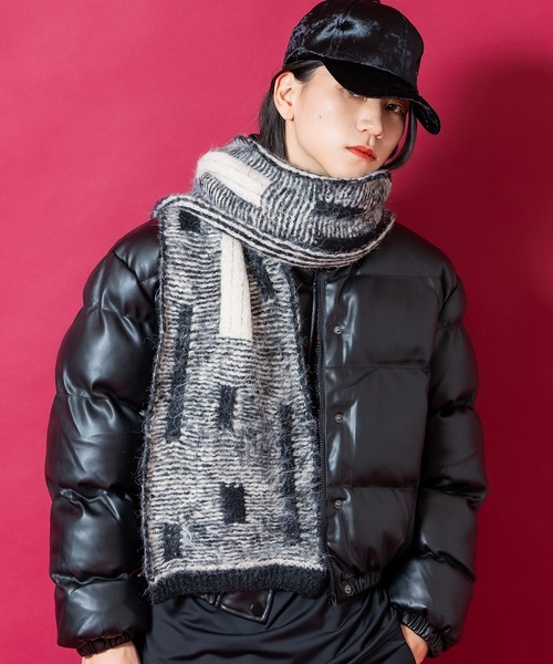 マフラー ストール an meets zakka ストライプクラッシュダメージ