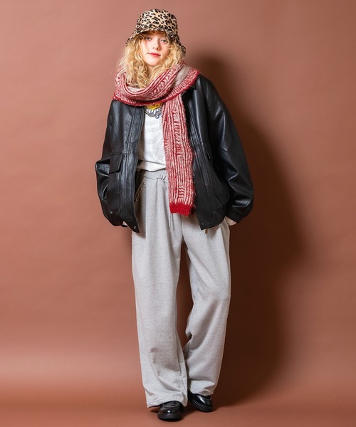 マフラー ストール an meets zakka ストライプクラッシュダメージ