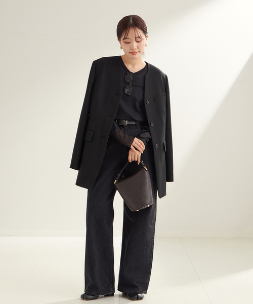 plage（プラージュ） ノーカラージャケット 38 ブラック レディース