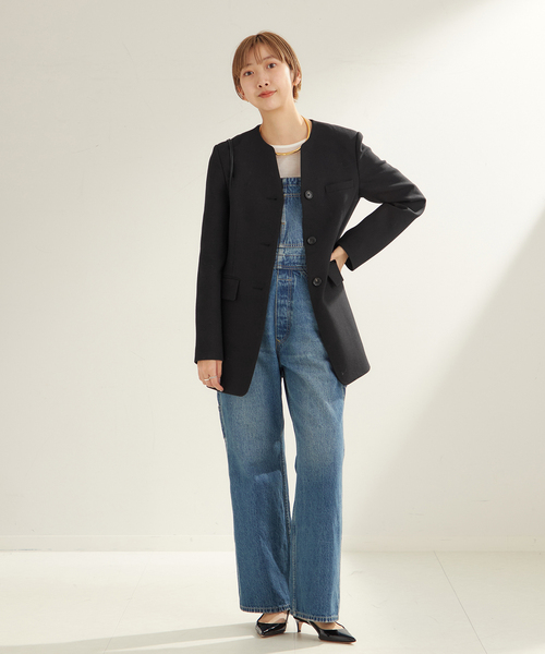 plage（プラージュ） ノーカラージャケット 38 ブラック レディース