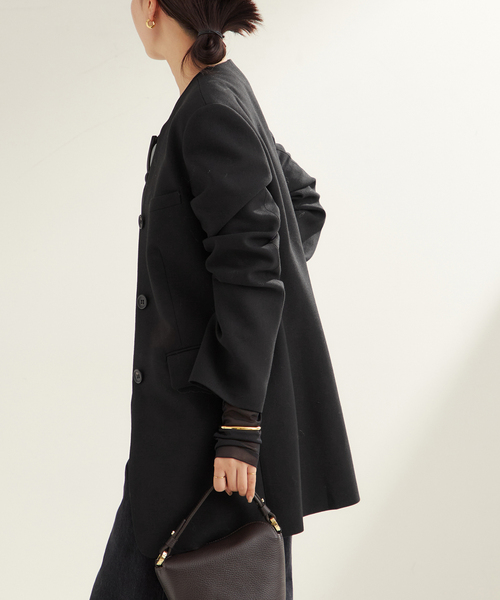 plage（プラージュ） ノーカラージャケット 38 ブラック レディース