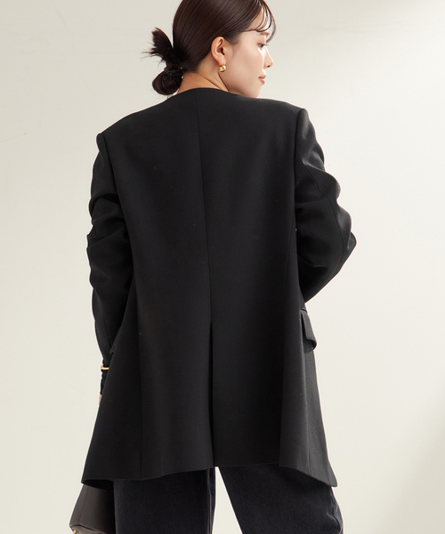 plage（プラージュ） ノーカラージャケット 38 ブラック レディース