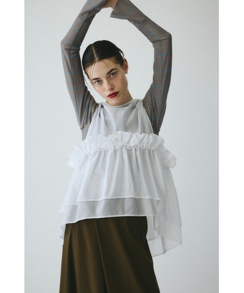 パウダリーヘムフレアブラウス HeRIN.CYE ブラウス シャツ Flare hem blouse フレアヘムブラウス