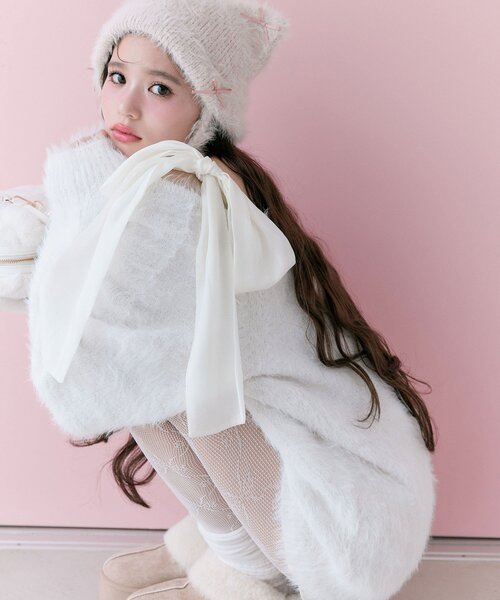 「OLIVE des OLIVE」 ニットワンピース FREE サックスブルー レディース_画像3