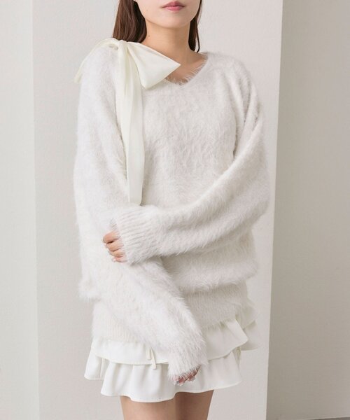 「OLIVE des OLIVE」 ニットワンピース FREE サックスブルー レディース_画像7