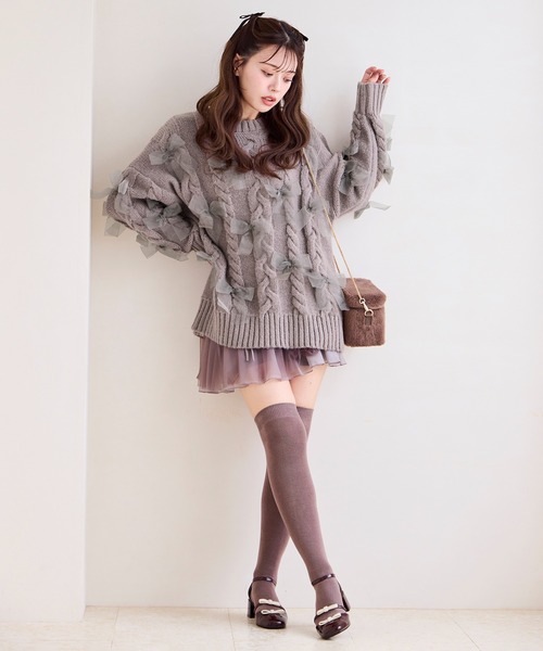 「one after another NICE CLAUP」 長袖ニット FREE ブラウン レディース_画像9