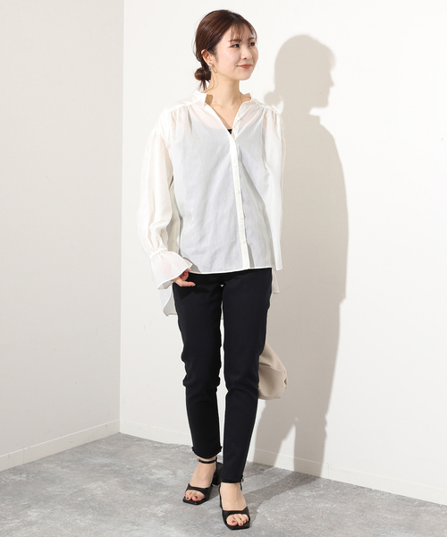 SLOBE IENA（スローブイエナ） 長袖ブラウス FREE サックスブルー