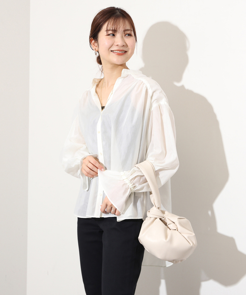 SLOBE IENA（スローブイエナ） 長袖ブラウス FREE サックスブルー