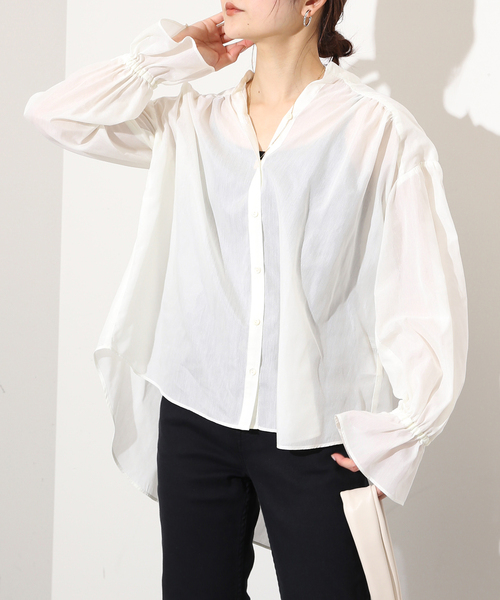 SLOBE IENA（スローブイエナ） 長袖ブラウス FREE サックスブルー