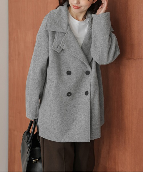 ステンカラーコート コート スタンドカラーミドルコート レディース