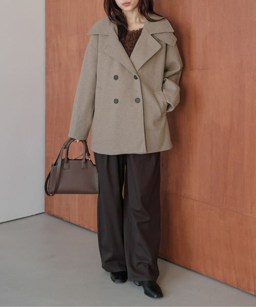 ステンカラーコート コート スタンドカラーミドルコート レディース
