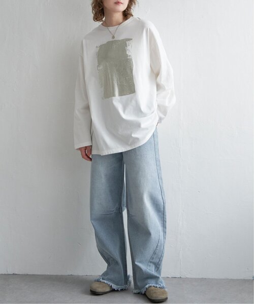 「notch.」 長袖カットソー M オフホワイト レディース_画像5