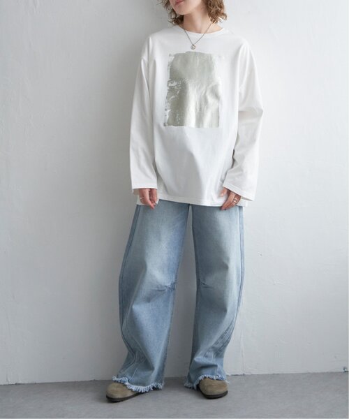 「notch.」 長袖カットソー M オフホワイト レディース_画像8