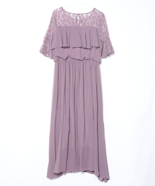 「DRESS PLUS」 半袖ワンピース X-LARGE ラベンダー レディース_画像2