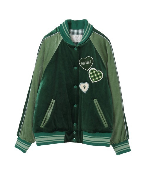 【希少】PINK HOUSEピンクハウスワッペンジャンパーブルゾン　花柄 PINK HOUSE（ピンクハウス） ブルゾン アウター バラ園うさぎ刺繍