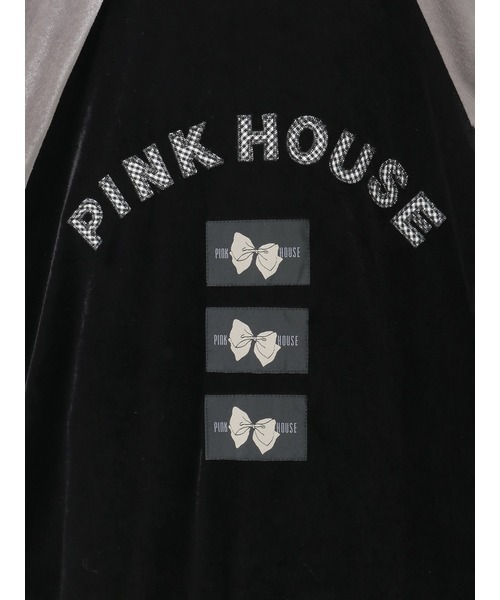PINK HOUSE(ピンクハウス) スタジャン ハートワッペン使いベロア PINK HOUSE(ピンクハウス) スタジャン ハートワッペン使いベロア