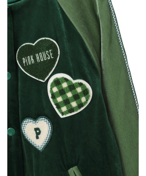 PINK HOUSE 美品☆スタジアムジャンパー ブルゾン スタジャン セール】 ローズワッペン使いスタジャン （ブルゾン）｜PINK HOUSE