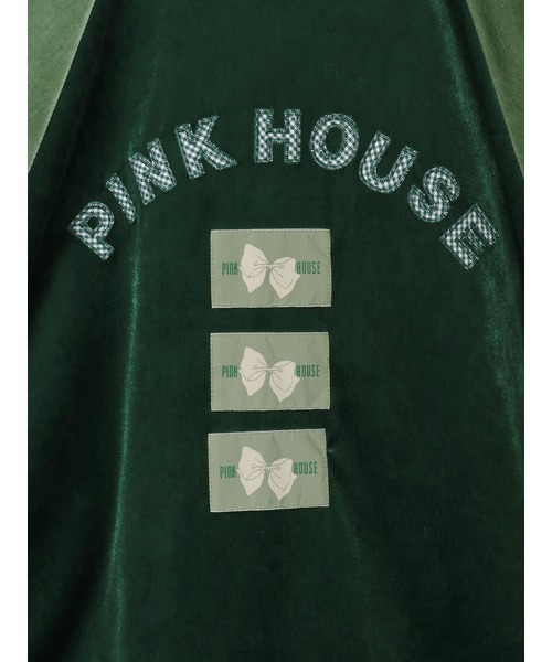 PINK HOUSE（ピンクハウス） スタジャン ハートワッペン使いベロア