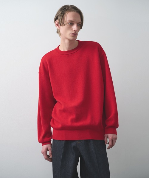 セーター ニット 「STUDIOUS」CASHMERE WOOL CREWNECK KNIT メンズ