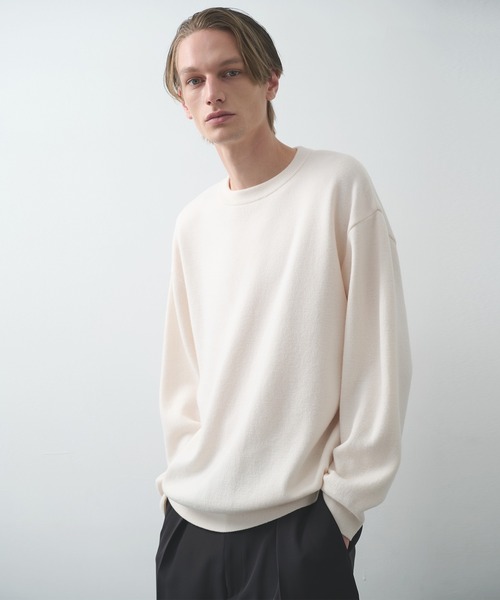セーター ニット 「STUDIOUS」CASHMERE WOOL CREWNECK KNIT メンズ