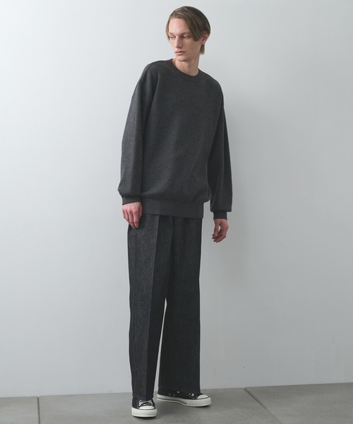 セーター ニット 「STUDIOUS」CASHMERE WOOL CREWNECK KNIT メンズ