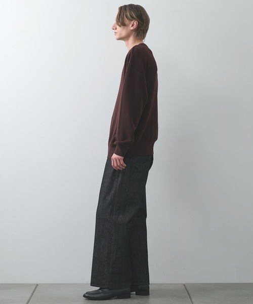 セーター ニット 「STUDIOUS」CASHMERE WOOL CREWNECK KNIT メンズ