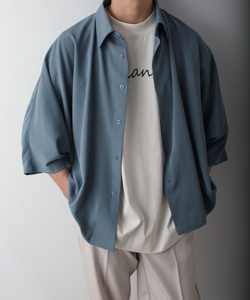 「Nilway」 長袖シャツ LARGE ライトグレー メンズ_画像9