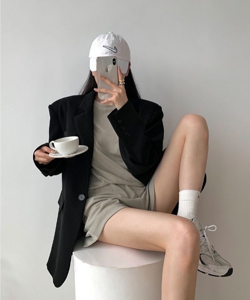 「SHEENA」 テーラードジャケット M グレー レディース_画像4