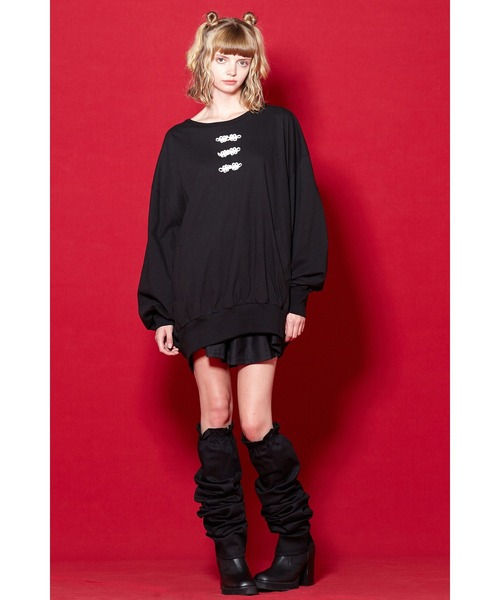 「ankoROCK」 長袖Tシャツ ONE SIZE ブラック メンズ_画像4