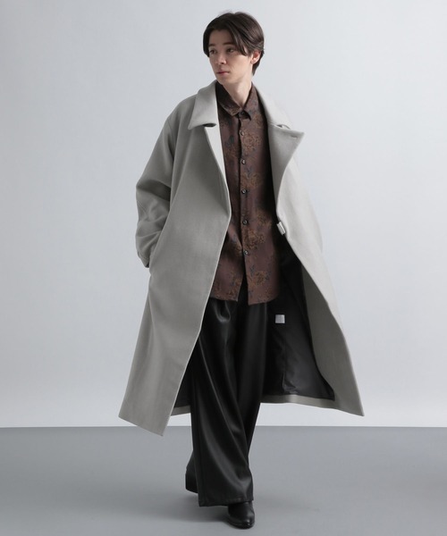 HARE（ハレ） ステンカラーコート MEDIUM グリーン メンズ : ZOZOTOWN