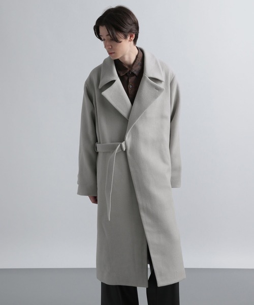 HARE（ハレ） ステンカラーコート MEDIUM グリーン メンズ : ZOZOTOWN