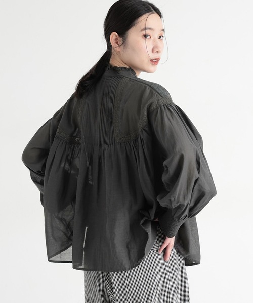 ブラウス シャツ 「natural by clip」エンブロイダリーブラウス レディースの画像