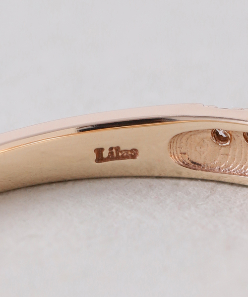 Lilas センターCダイヤオープン2ラインリングK10 センターCダイヤオープン2ラインリングK10（リング）｜Lilas（リラ）の