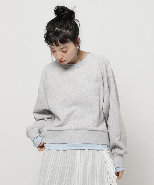 本日限定❤️お値下げ❤️ニコアンド❤️新品❤️レイヤーライクスウェットプルオーバーL niko and…（ニコアンド） トレーナー スウェット レイヤーライク