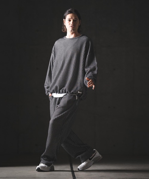 GLIMCLAP ワイドパンツ パンツ mp14554-Big Waffle Wide Straight