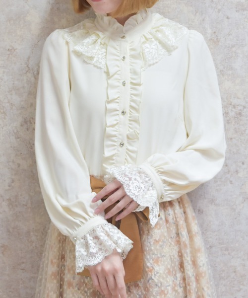 axes femme（アクシーズ ファム） ブラウス シャツ レースフリル