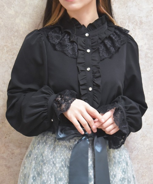 axes femme（アクシーズ ファム） ブラウス シャツ レースフリル